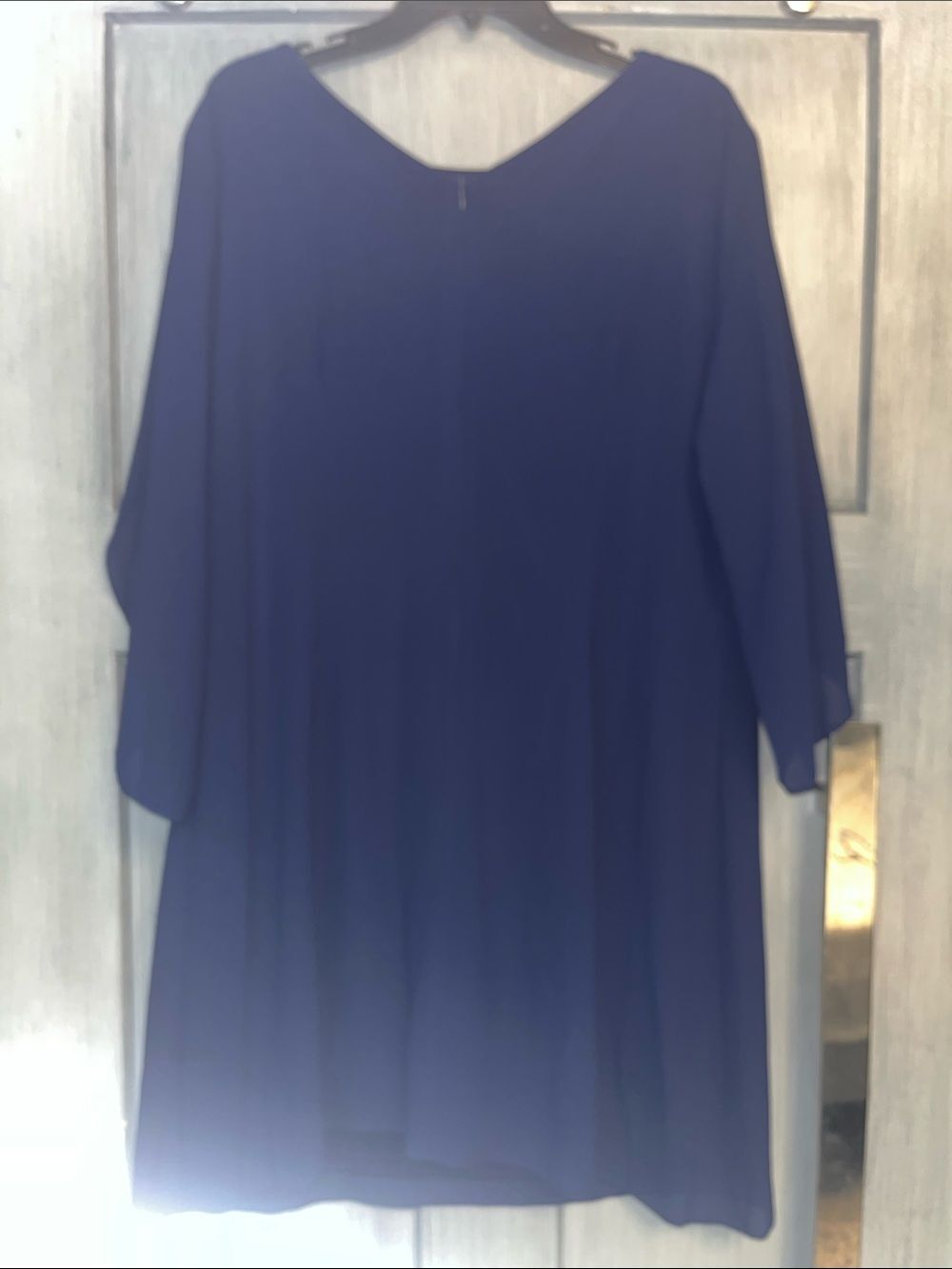 Grace Karin Sz 2XL Navy Blue Mini Shift Dress Flowy Sleeves, evening, plus - Picture 5 of 7